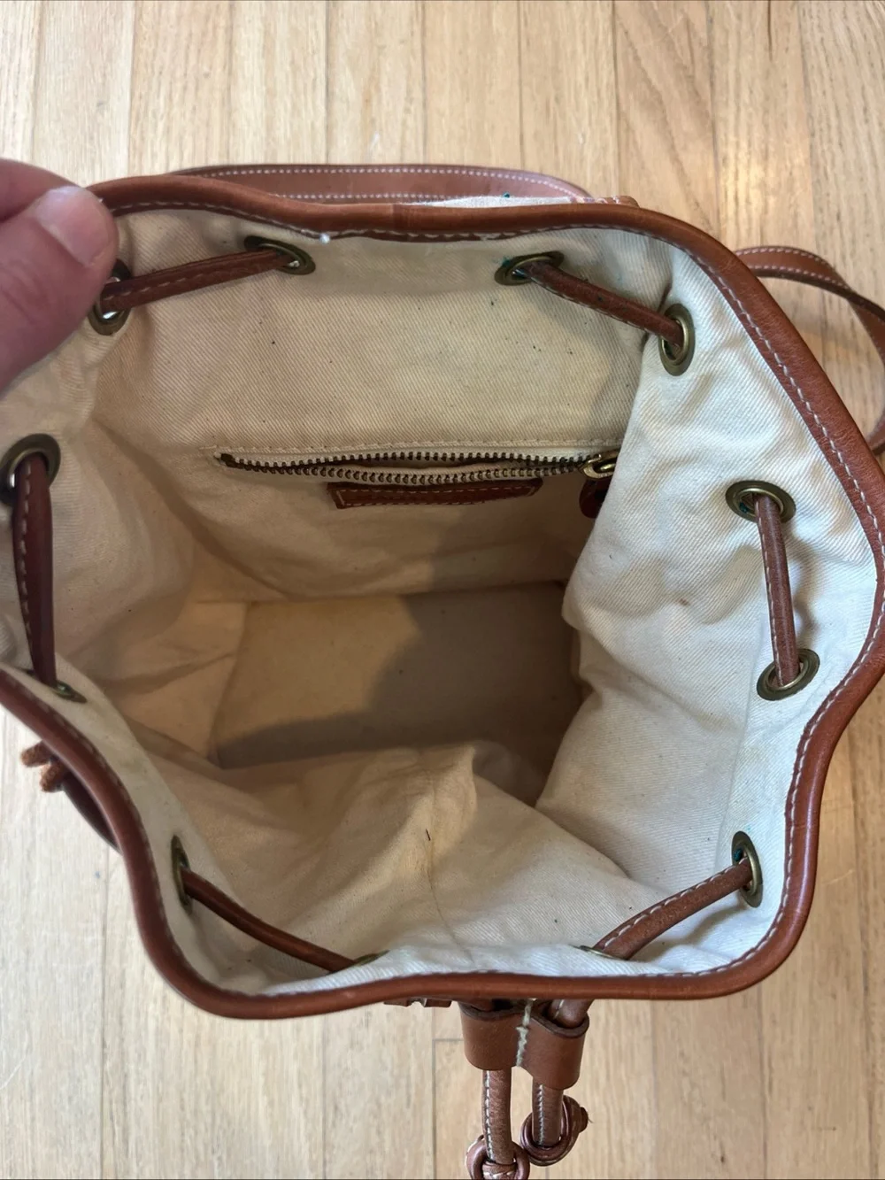 Vintage Polo Ralph Lauren Backpack Drawstring Striped Distressed Faded Look